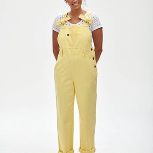 NWT LUCY AND YAK Easton Dungarees: ORGANIC TWILL - Buttercup Overalls jumpsuit